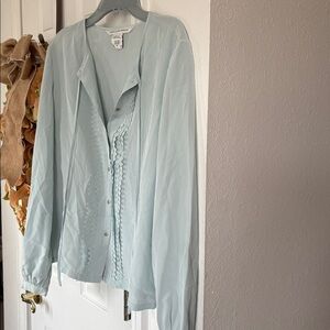 DVF Blue Silk Blouse
